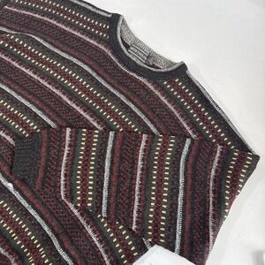 David Taylor Sweater Mens XL Aztec Biggie Cosby 3D‎ Textured Grunge Retro 90s